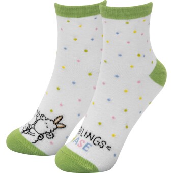 Zaubersocken Frauen Lieblingshase: Material: 80% Baumwolle, 15% Nylon, 5% Elastan. mehrfarbig.