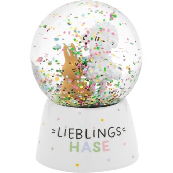 Traumkugel Hase: Material: Polyresin, Glas. mehrfarbig.