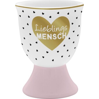 Eierbecher Mensch: Material: Porzellan. mehrfarbig.