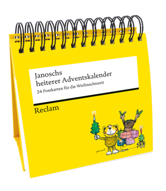 Janoschs heiterer Adventskalender. 24 Postkarten für die Weihnachtszeit (Advents-Postkartenaufsteller): Hochwertiger Spiralaufsteller von Janosch - Mit humorvollen Weihnachtsgedichten und der Tigerente, dem kleinen Bär und dem Tiger