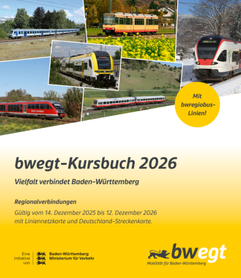 bwegt-Kursbuch Baden-Württemberg 2026, m. 1 Karte: 1:1200000