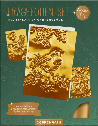 Prägefolien-Set Relief-Karten: Gartenglück: Kreatives Alles-dabei-Set für vergoldete Relief-Grußkarten