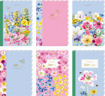 Notizhefte DIN A5: GartenLiebe - Marjolein Bastin: wunderschön illustriert und hochwertig ausgestattet mit Goldfolie und Wellenrand